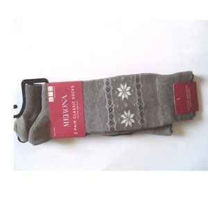 Men's 2 Pair Classic Socks - Cotton Comfort - Taupe - Shoe Size: 6-12